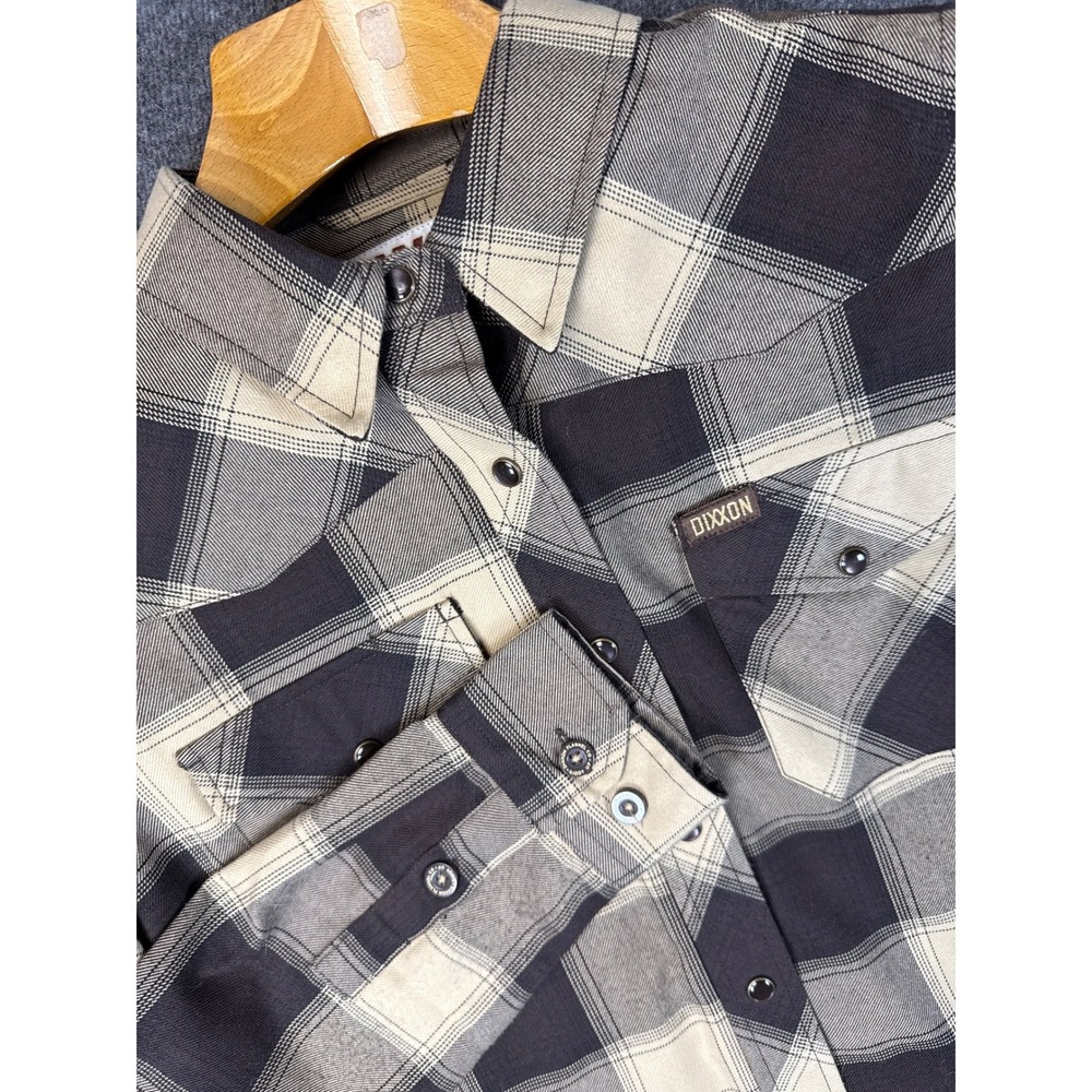 DIXXON Flannel Shirt Giddy Up Snap Button Womens Size M Slim Fit Cowgirl Western